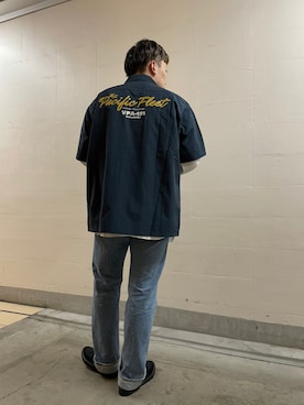 「AVIREX（アヴィレックス）のアイテム（スリッポン）」を使った、れーやさん（メンズ・176cm）の春コーディネート