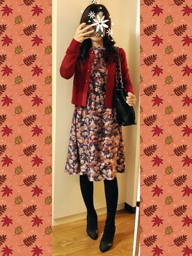 ワンピースを使った ワインレッド の人気ファッションコーディネート Wear