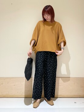 「ドットパンツ」｜ホンダ マユさん（レディース・152cm）の春コーディネート