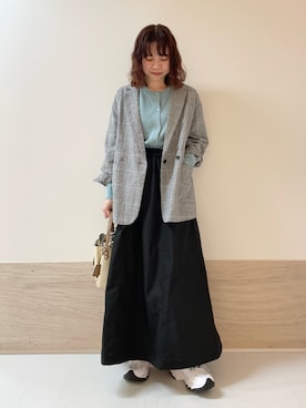 「FORK&SPOON（フォークアンドスプーン）のアイテム（ジャケット/アウター）」を使った、ホンダ マユさん（レディース・152cm）の春コーディネート