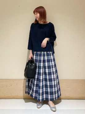 「サッカー」｜「アイテム（バレエシューズ）」を使った、ホンダ マユさん（レディース・152cm）の春コーディネート