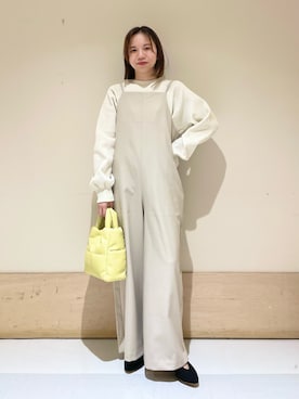 「FORK&SPOON（フォークアンドスプーン）のアイテム（オールインワン・サロペット）」を使った、ホンダ マユさん（レディース・152cm）の秋コーディネート