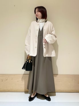 「キルトジャケット」｜「アイテム（その他アウター）」を使った、ホンダ マユさん（レディース・152cm）の秋コーディネート