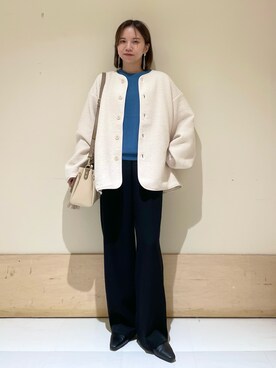 「キルトジャケット」｜「アイテム（その他アウター）」を使った、ホンダ マユさん（レディース・152cm）の秋コーディネート