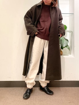 「FORK&SPOON」｜「アイテム（スウェットパンツ）」を使った、ホンダ マユさん（レディース・152cm）の秋コーディネート