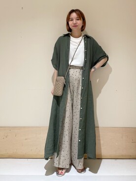 「ドットパンツ」｜ホンダ マユさん（レディース・152cm）の夏コーディネート