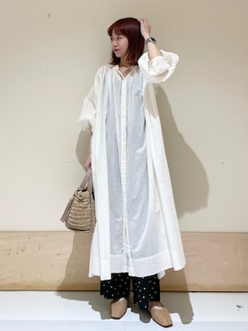 「ドットパンツ」｜ホンダ マユさん（レディース・152cm）の春コーディネート