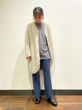 「DANTON」｜「アイテム（ジャケット/アウター）」を使った、ホンダ マユさん（レディース・152cm）の秋コーディネート