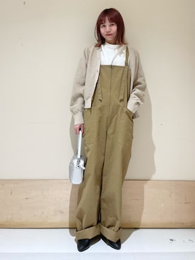 「EKAL（エカル）のアイテム（オールインワン・サロペット）」を使った、ホンダ マユさん（レディース・152cm）の春コーディネート
