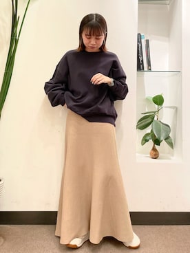 「ソレル」｜「アイテム（スウェット）」を使った、ホンダ マユさん（レディース・152cm）の秋コーディネート