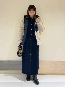 「patagonia」｜「アイテム（ワンピース/ドレス）」を使った、ホンダ マユさん（レディース・152cm）の秋コーディネート