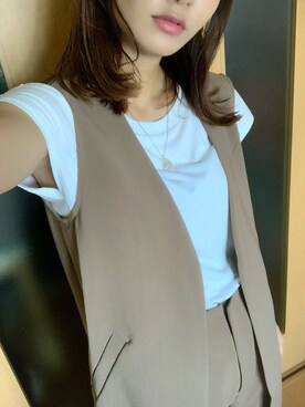 「LOWRYS FARM（ローリーズファーム）のコインネックレス　946649（ネックレス、シルバー系）」を使った、関西ガールさん（レディース・161cm）の夏コーディネート