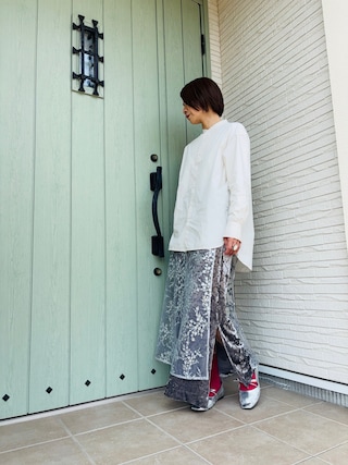 yae（ヤエ）の「Flower spangle wrap skirt/フラワー