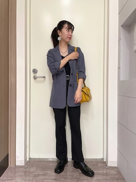 「ジーナシス」｜「アイテム（アクセサリー）」を使った、Ayukaさん（レディース・159cm）の秋コーディネート