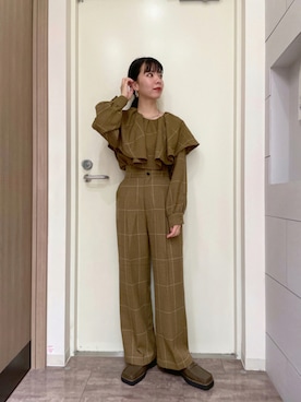 「ジーナシス」｜「アイテム（アクセサリー）」を使った、Ayukaさん（レディース・159cm）の秋コーディネート