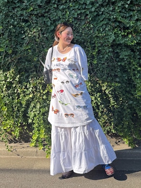 「アイテム（スカート）」を使った、ハナさん（レディース・162cm）の夏コーディネート