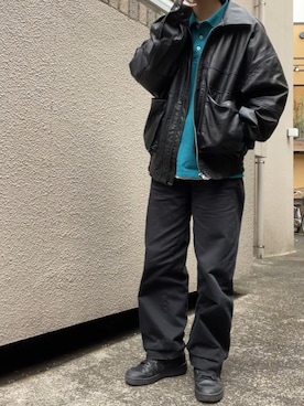 「UNIQLO（ユニクロ）のハイライズワイドストレートジーンズ（デニムパンツ）」を使った、ハナさん（レディース・162cm）の春コーディネート