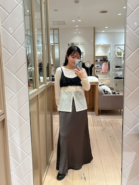 「アイテム（スカート）」を使った、mamiさん（レディース・158cm・20代）の秋コーディネート