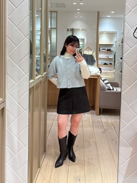 「mystic（ミスティック）のウエスタンブーツ（ブーツ）」を使った、mamiさん（レディース・158cm）の冬コーディネート