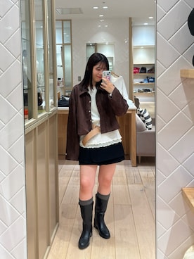 「アイテム（ジャケット/アウター）」を使った、mamiさん（レディース・158cm）の秋コーディネート