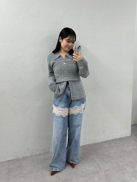 「アイテム（パンプス、イエロー系）」を使った、mamiさん（レディース・158cm）の秋コーディネート