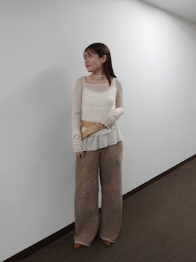 「アイテム（ベルト）」を使った、mamiさん（レディース・158cm）の夏コーディネート