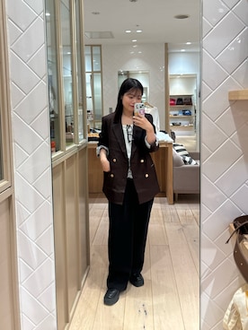 「ブラウン×ブラック」｜mamiさん（レディース・158cm）の秋コーディネート