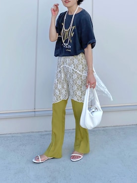 「アイテム（ハンドバッグ）」を使った、𝚝𝚘𝚞.𝚊さん（レディース・152cm）の夏コーディネート