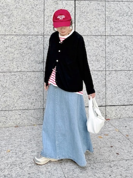 「アイテム（タンクトップ）」を使った、𝚝𝚘𝚞.𝚊さん（レディース・152cm）の秋コーディネート