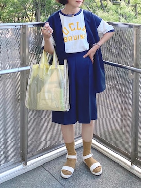 「BEAUTY&YOUTH UNITED ARROWS（ビューティーアンドユースユナイテッドアローズ）のBY ヘンケイチェーンブレスレット ∴（ブレスレット）」を使った、𝚝𝚘𝚞.𝚊さん（レディース・152cm）の夏コーディネート