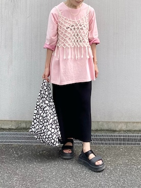 「SLOBE IENA（スローブイエナ）のアイテム（サンダル）」を使った、𝚝𝚘𝚞.𝚊さん（レディース・152cm）の夏コーディネート