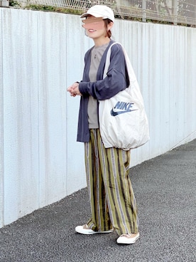 「MHL.（エムエイチエル）のMHL ALL STAR（スニーカー）」を使った、𝚝𝚘𝚞.𝚊さん（レディース・152cm）の秋コーディネート