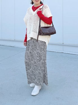 「A part by（アパートバイ）のアイテム（スカート）」を使った、𝚝𝚘𝚞.𝚊さん（レディース・152cm）の春コーディネート