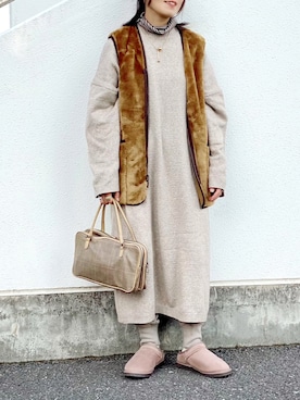 「CFT.（シフト）のアイテム（アクセサリー）」を使った、𝚝𝚘𝚞.𝚊さん（レディース・152cm）の冬コーディネート