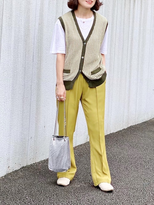 6 ROKU ベストSTRIPE KNIT VEST ニット 6（ロク）の「＜6(ROKU)＞STRIPE KNIT VEST/ベスト（ベスト