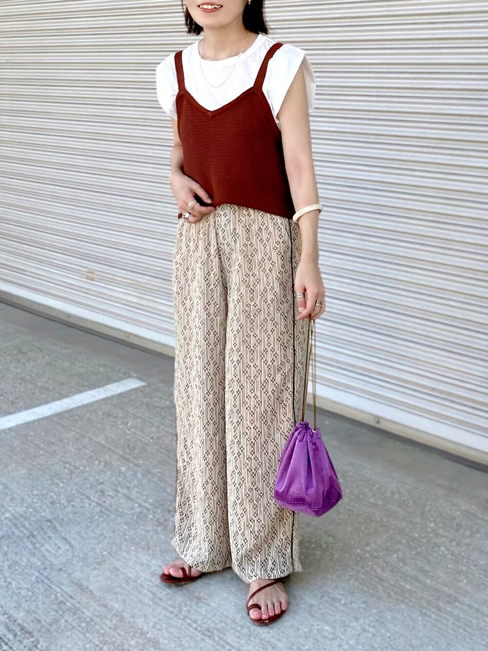 CHILD WOMAN - [美品] CHILD WOMAN コットンリリヤーン ガーター編みキャミ 美品] CHILD WOMAN コットンリリヤーン ガーター編みキャミ