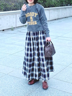 「ボストンバッグ」｜𝚝𝚘𝚞.𝚊さん（レディース・152cm）の春コーディネート