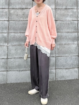 「サテンパンツ」｜𝚝𝚘𝚞.𝚊さん（レディース・152cm）の春コーディネート