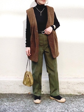 「CFT.（シフト）のアイテム（アクセサリー）」を使った、𝚝𝚘𝚞.𝚊さん（レディース・152cm）の秋コーディネート