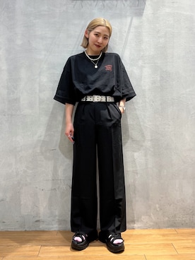 「PBLIM（ページボーイリム）のアイテム（スラックス）」を使った、はましおさん（レディース・158cm）の夏コーディネート