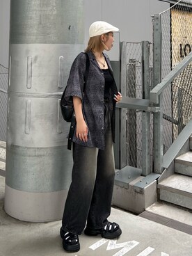 「PBLIM（ページボーイリム）のアイテム（サンダル）」を使った、はましおさん（レディース・158cm）の夏コーディネート