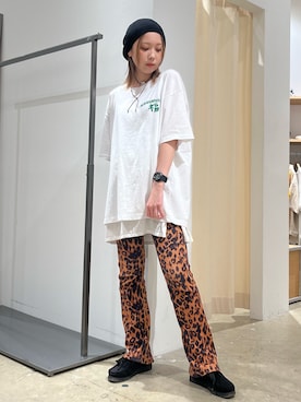 「刺繍」｜「アイテム（モカシン/デッキシューズ）」を使った、kanoさん（レディース・160cm）の夏コーディネート