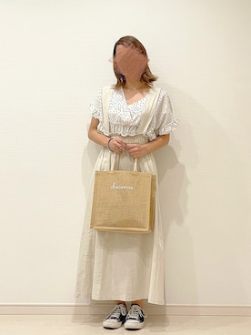 「chocomee（チョコミー）のアイテム（スカート）」を使った、yuri*さん（レディース・152cm）の夏コーディネート