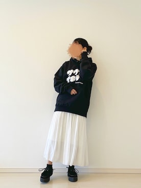 「chocomee（チョコミー）のアイテム（スカート）」を使った、yuri*さん（レディース・152cm）の秋コーディネート
