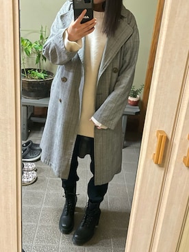 「アイテム（トレンチコート、シルバー系）」を使った、真琴さん（レディース・151cm）の秋コーディネート