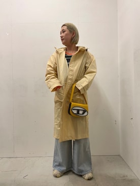 「DIESEL（ディーゼル）のアイテム（モッズコート）」を使った、namikoさん（レディース・162cm）の春コーディネート