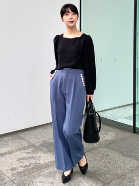 「オペークドットクリップ」｜OPAQUE.CLIPスタッフさん（レディース・158cm）の秋コーディネート