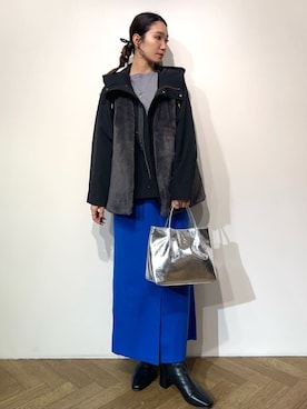 「OPAQUE.CLIP」｜「アイテム（ブルゾン）」を使った、OPAQUE.CLIPスタッフさん（レディース・155cm）の秋コーディネート