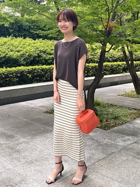 「オペークドットクリップ」｜OPAQUE.CLIPスタッフさん（レディース・158cm）の夏コーディネート