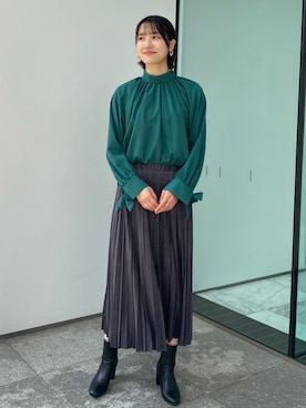 「オペークドットクリップ」｜OPAQUE.CLIPスタッフさん（レディース・158cm）の秋コーディネート